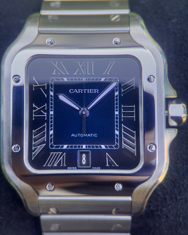 2023 Cartier Santos De Cartier 39.8MM Blue Dial Steel Bracelet (WSSA0030)