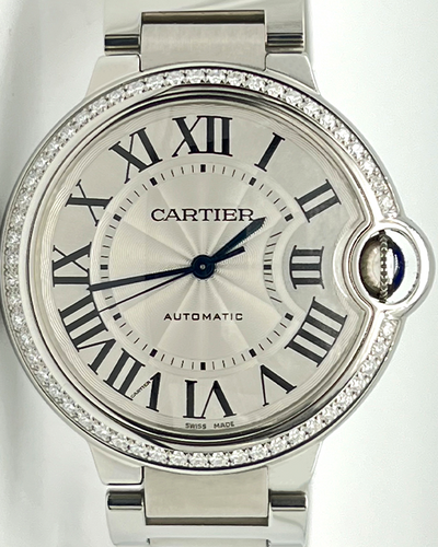 Cartier Ballon Bleu De Cartier 36MM Silver Dial Steel Bracelet (W4BB0024)