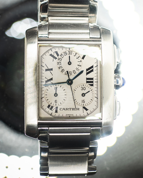 Cartier Tank Francaise Chronograph Large Steel White Dial (2303)