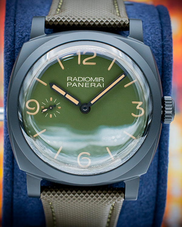 2019 Panerai Radiomir 48MM Green Dial Aftermarket Textile Strap (PAM00997)