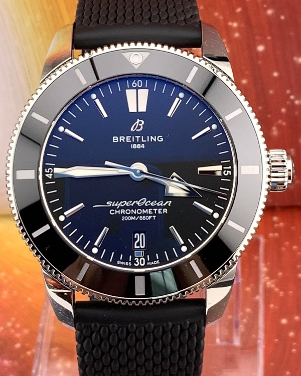 2022 Breitling Superocean Heritage II 44MM Steel Black Dial Rubber Strap (AB2030121B1S1)