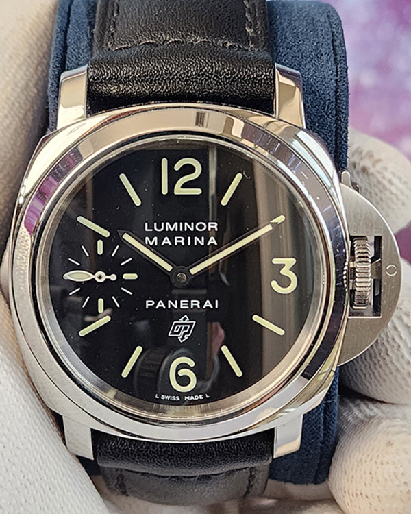 2017 Panerai Luminor Marina 44MM Black Dial Leather Strap (PAM01005)