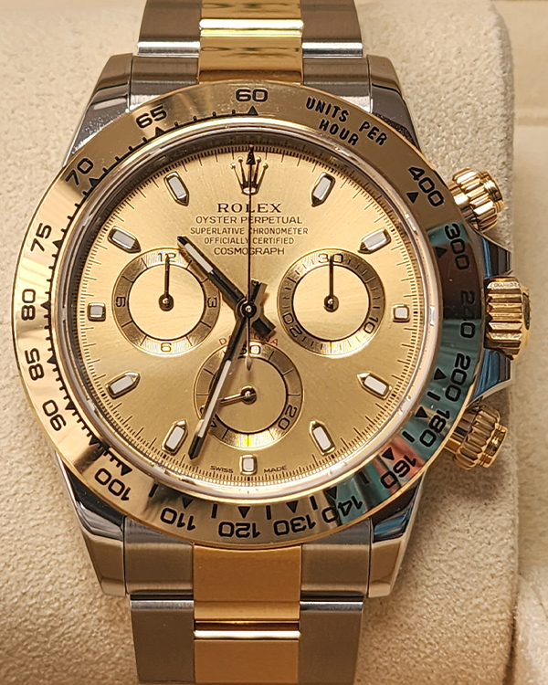 2023 Rolex Daytona Cosmograph Yellow Gold and Oystersteel Champagne Dial (116503)