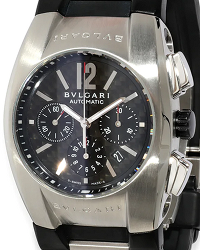 Bvlgari Ergon 35MM Black Dial Rubber Strap (EG 35 SCH)