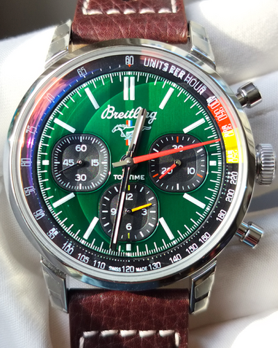 2023 Breitling Top Time B01 "Ford Mustang" 41MM Green Dial Leather Strap (AB01762A1L1X1)