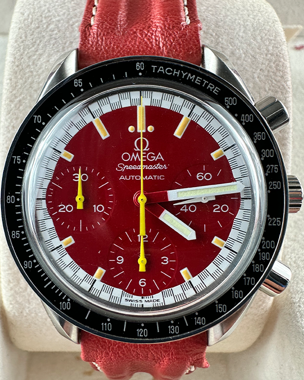 Omega Speedmaster Reduced Schumacher 39MM Red Dial Leather Strap (3810.61.41)