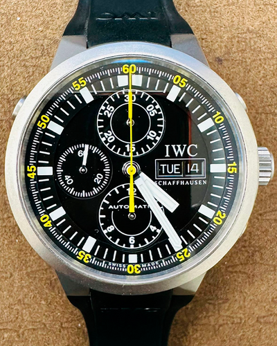 IWC Schaffhausen GST Chronograph Rattrapante 43MM Black Dial Rubber Strap (IW371503)