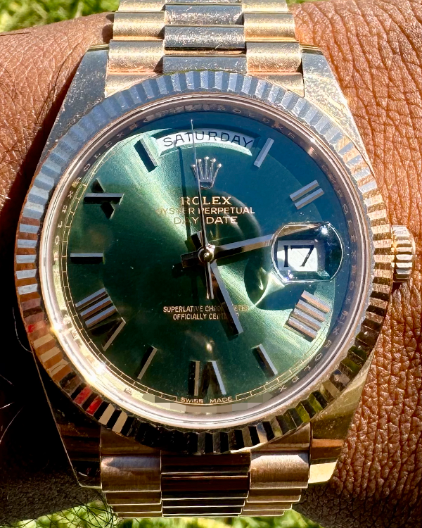 2017 Rolex Day-Date 40MM Green Dial Everose Gold President Bracelet (228235)