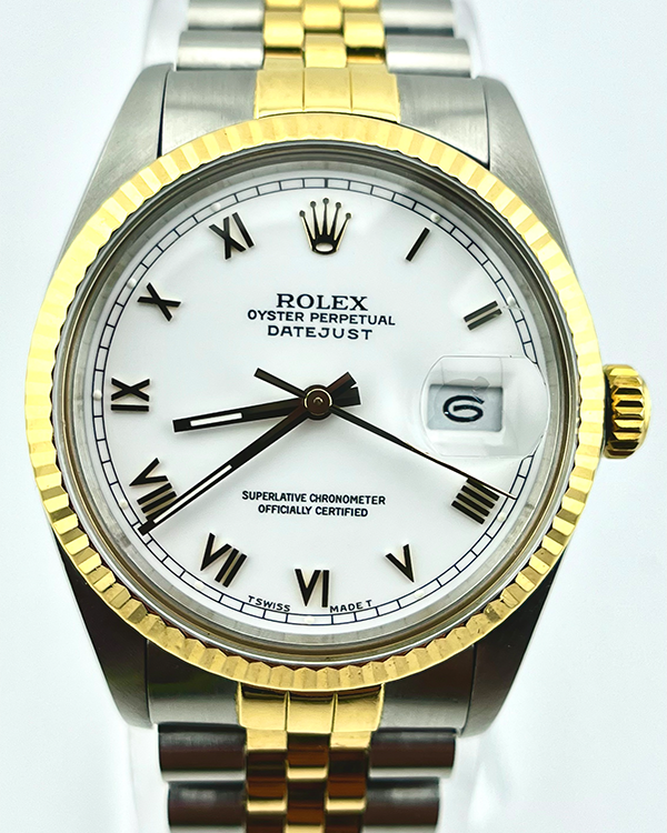 Rolex Datejust 36MM Steel And Yellow Gold Jubilee Bracelet White Dial (16013)