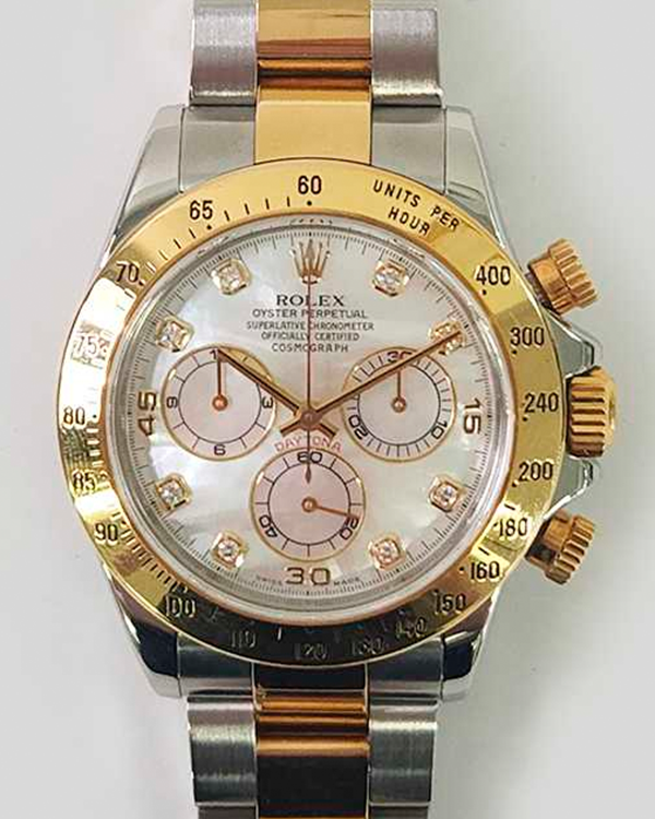 2004 Rolex Cosmograph Daytona 40MM Mother of Pearl Dial Two-Tone Bracelet (116523)