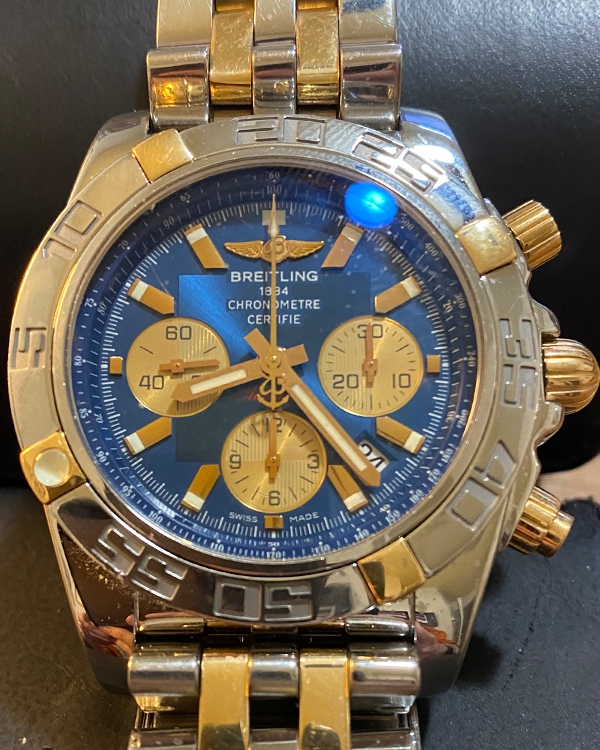 Breitling Chronomat 44MM Blue Dial Two-Tone Bracelet (IB011012/C790)