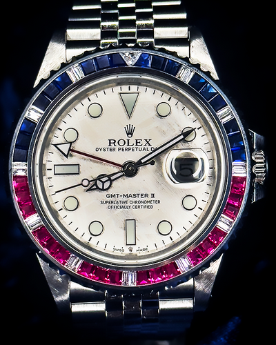 No Reserve - 1999 (A Serial) Rolex GMT-Master II 40MM Aftermarket Meteorite Dial Jubilee Bracelet (16710)