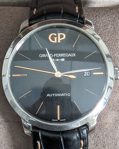 Girard Perreguax Infinity Edition "1966 Collection" 40MM Onix Dial Leather Strap (49555-11-632-BB60)