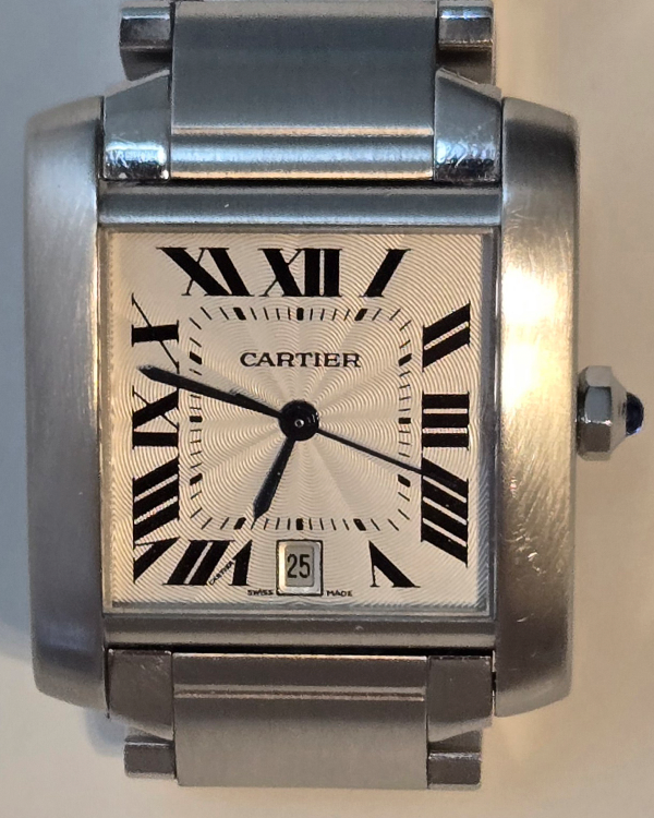 Cartier Tank Française De Cartier 28MM Silver Dial Steel Bracelet (2302)