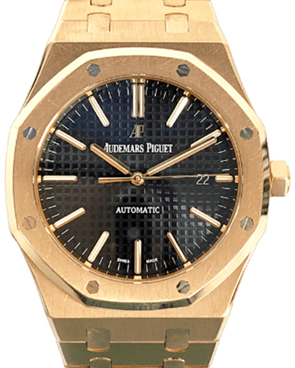 2017 Audemars Piguet Royal Oak 41MM Black Dial Rose Gold Bracelet (15400OR.OO.1200OR.01)