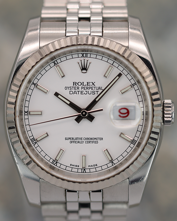 2009 (V-serial) Rolex Datejust 36MM White Dial Steel Jubilee Bracelet (116234)