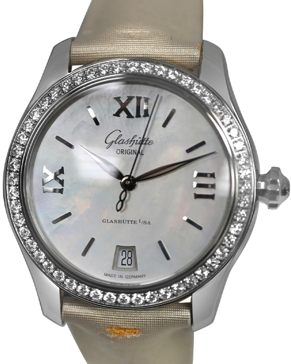 Glashütte Lady Serenade 36MM Mother of Pearl Dial Leather Strap (39-22-08-22-44)