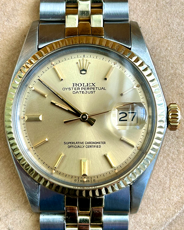 Rolex Datejust Vintage 36MM Champagne Dial Two-Tone Jubilee Bracelet (1601)