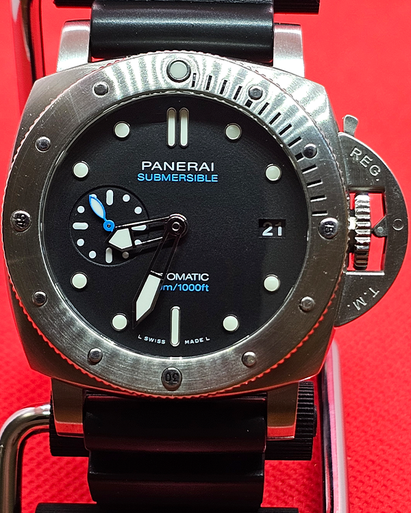 2019 (V Serial) Panerai Luminor Submersible 42MM Black Dial Rubber Strap (PAM00973)