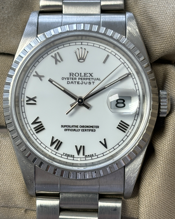 Rolex Datejust 36MM White Dial Steel Bracelet (16220)