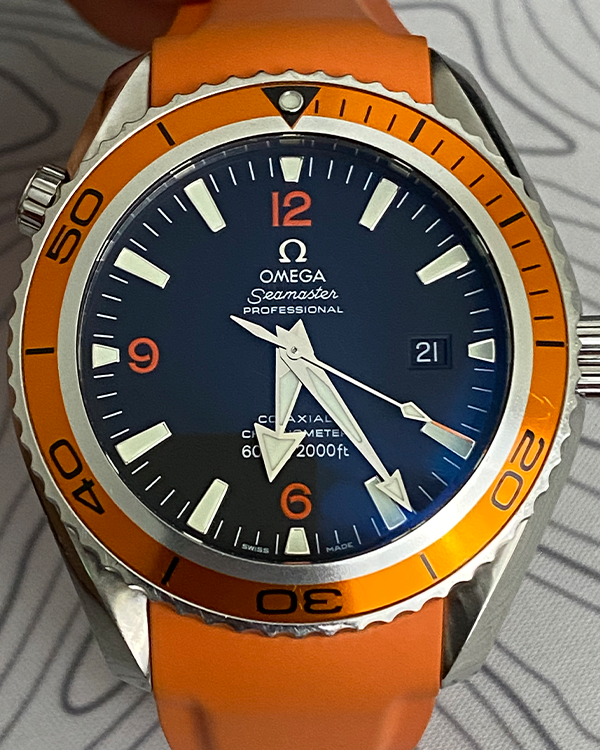 Omega Seamaster Planet Ocean 45.5MM Black Dial Aftermarket Rubber Strap (2908.50.38)