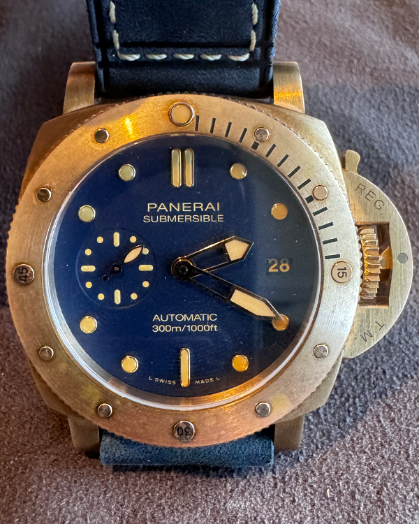 2024 Panerai Luminor Submersible Bronzo Blu Abisso 42MM Blue Dial Leather Strap (PAM01074)