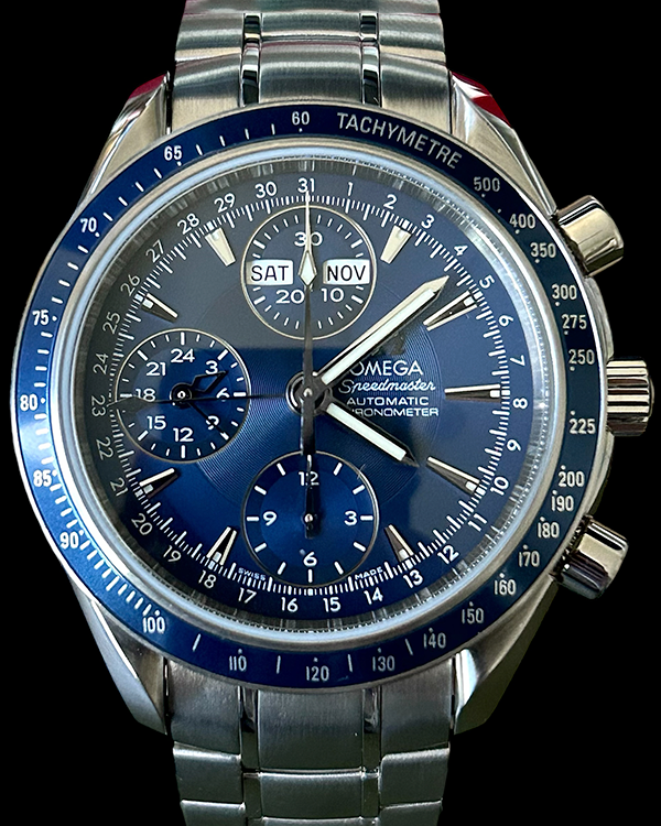 No Reserve - 2009 Omega Speedmaster Day Date 40MM Blue Dial Steel Bracelet (3222.80.00)