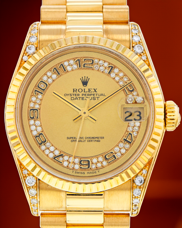 Rolex Datejust 31MM Champagne Dial Yellow Gold President Bracelet (68238)