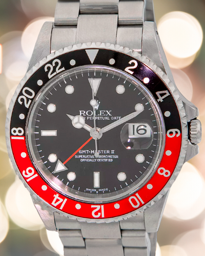 2001 Rolex GMT-Master II "Coke" 40MM Black Dial Oyster Bracelet (16710)