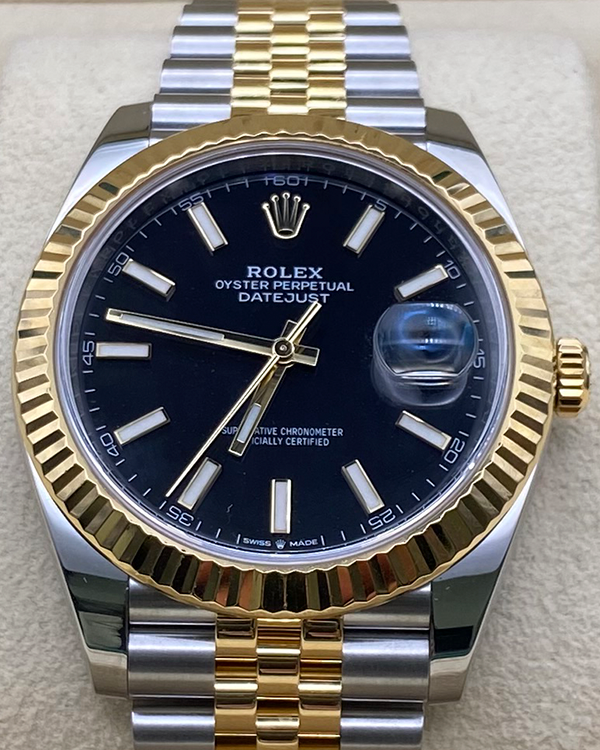 Rolex Datejust 41MM Two-Tone Black Dial Jubilee Bracelet (126333)