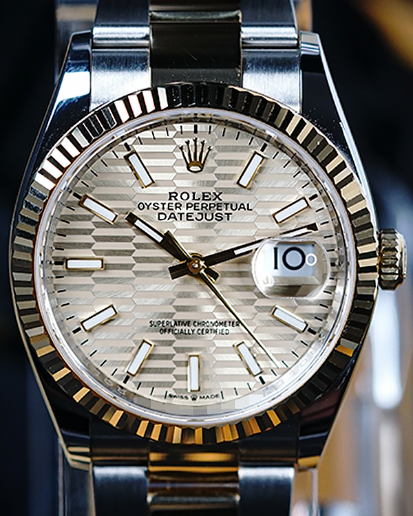 2024 Rolex Datejust 36MM Champagne "Fluted" Motif Dial Two-Tone Oyster Bracelet (126233)