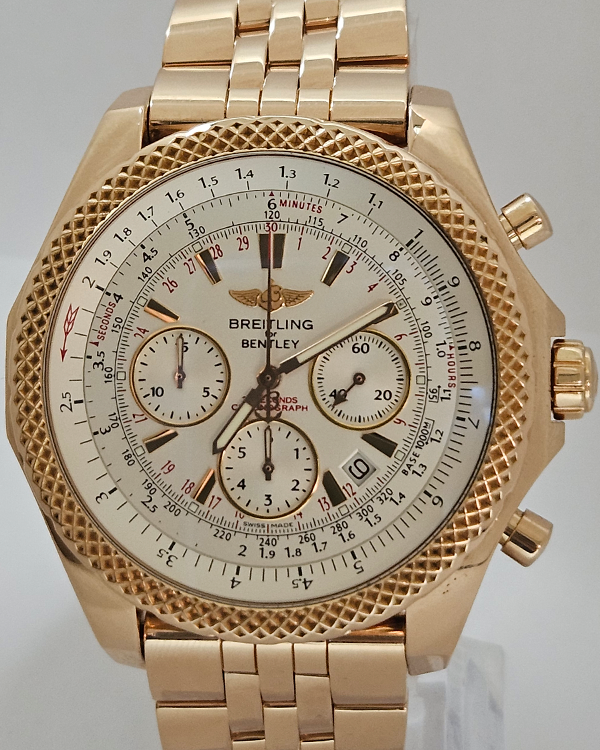 Breitling Bentley GMT 49MM Silver Dial Rose Gold Bracelet (R2536712/G674)