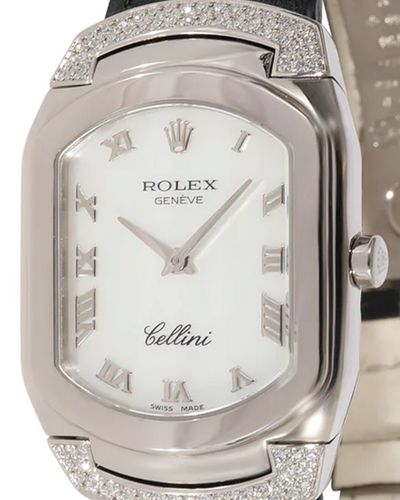 Rolex Cellini 25MM Quartz Mother of Pearl Dial Leather Strap (6692)