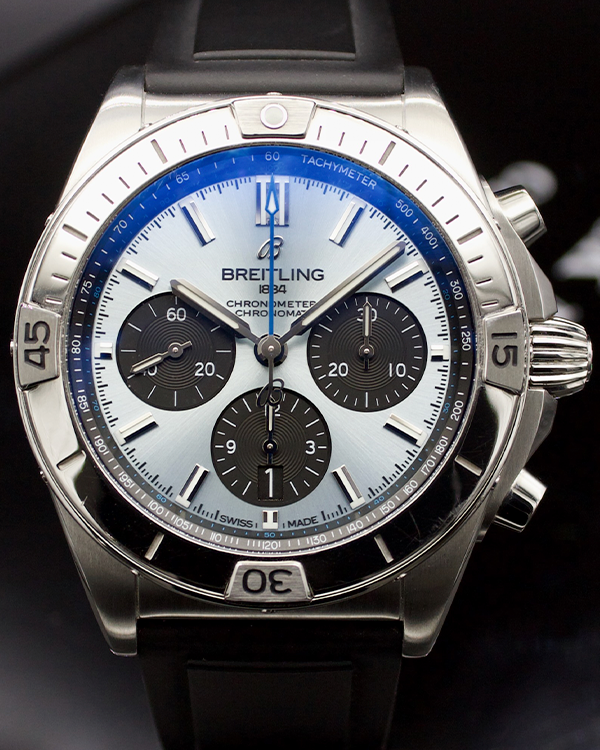 2022 Breitling Chronomat B01 42MM Steel and Platinum Ice Blue Dial (PB0134101C1S1)