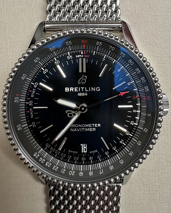 2021 Breitling Navitimer 38MM Black Dial Aftermarket Steel Bracelet (A17325241B1P1)