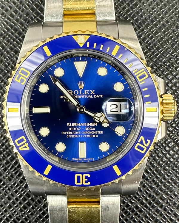 2016 Rolex Submariner Date "Bluesy" 40MM Blue Dial Two-Tone Bracelet (116613LB)