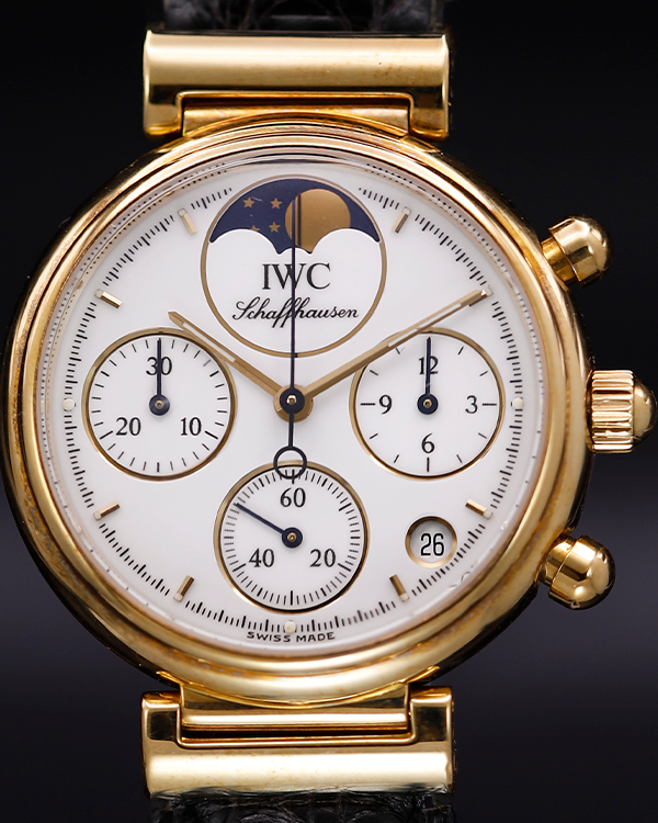 IWC Schaffhausen Da Vinci Chronograph 29MM Quartz White Dial Leather Strap (IW3735)