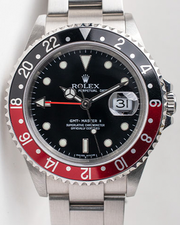 2006 Rolex GMT-Master II "Coke" 40MM Black Dial Steel Bracelet (16710)