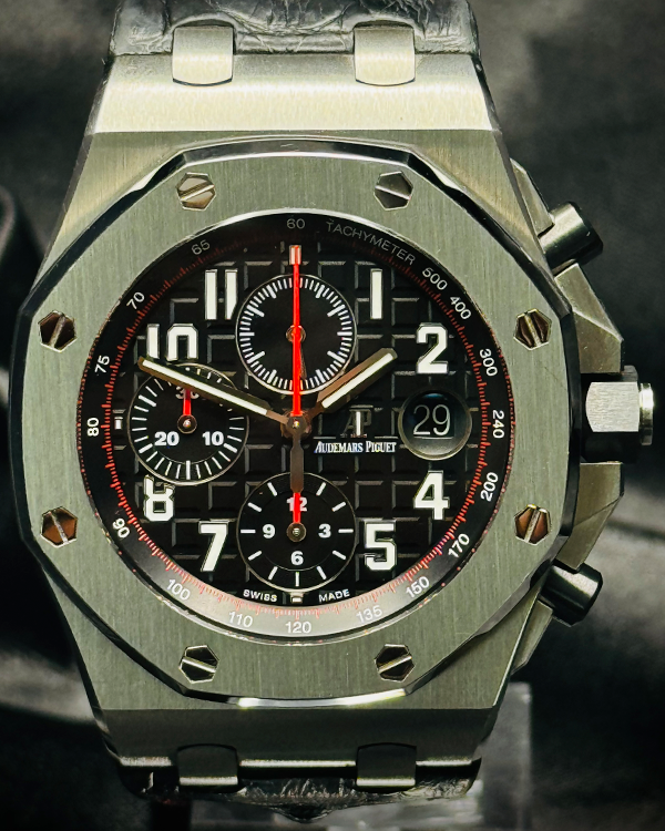 2015 Audemars Piguet Royal Oak Offshore Chronograph 42MM Black Dial Leather Strap (26470ST.OO.A101CR.01)