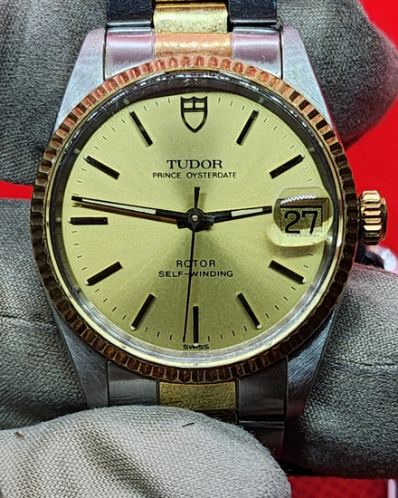 Tudor Prince Oysterdate 32MM Two Tone Champagne Dial Bracelet