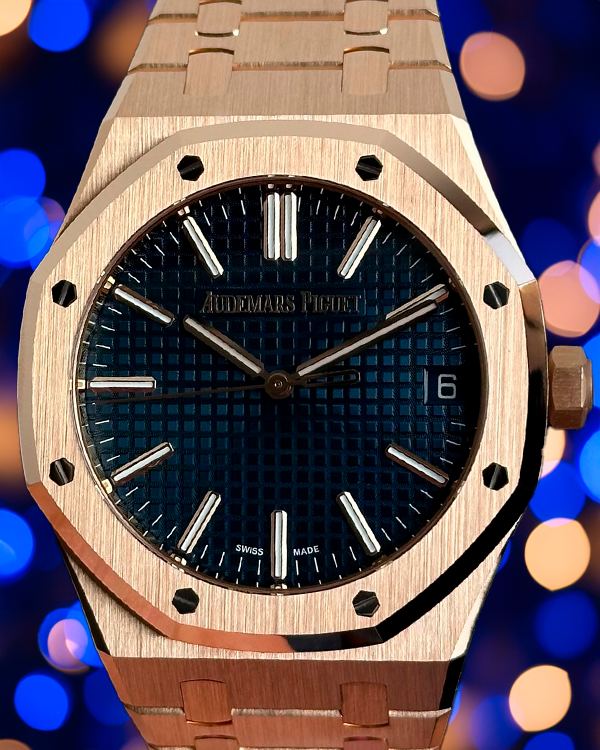 Audemars Piguet Royal Oak 41MM Blue Dial Rose Gold Bracelet (15510OR.OO.1320OR.03)