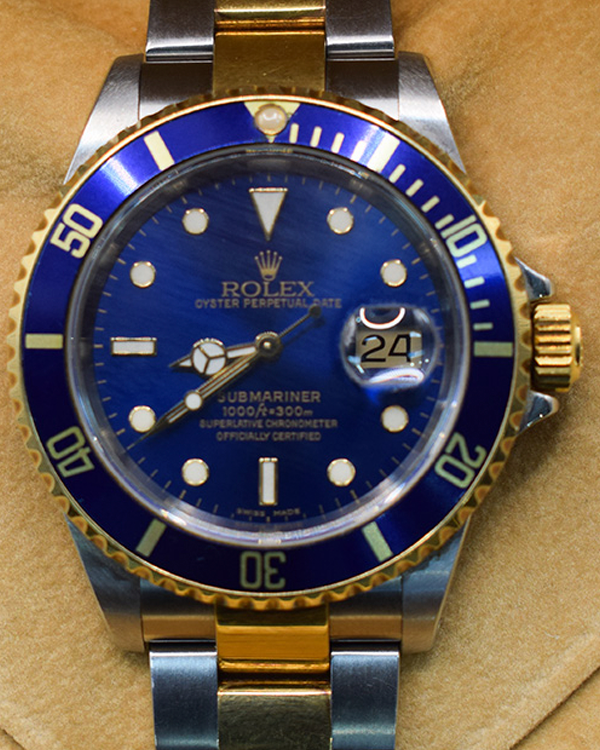 2002 Rolex Submariner Date "Bluesy" 40MM Blue Dial Two-Tone Bracelet (16613)