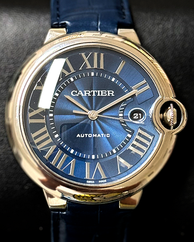 2019 Cartier Ballon Blue 42MM Blue Dial leather Strap (WSBB0027)