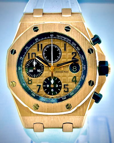 2016 Audemars Piguet Royal Oak Offshore "Half Brick" 42MM Champagne Dial Rubber Strap (26470OR.OO.A002CR.01.A)