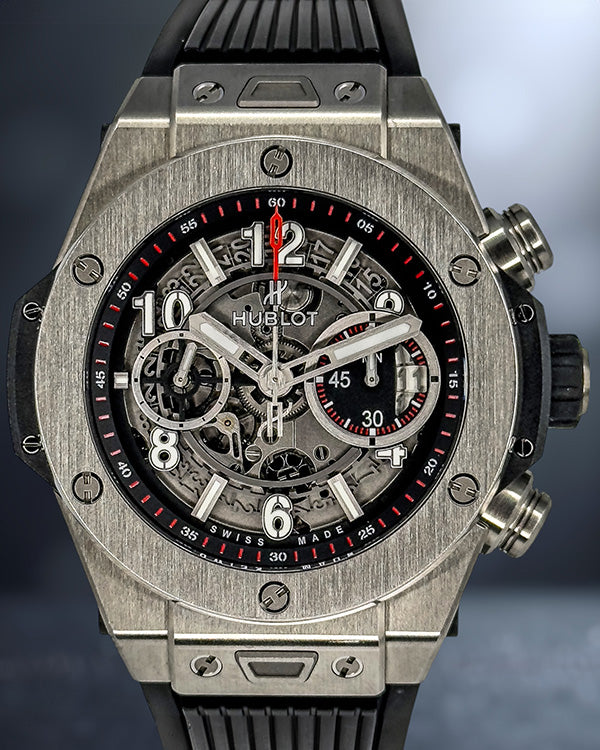 2015 Hublot Big Bang Unico 45MM Skeleton Dial Rubber Strap (411.NX.1170.RX)