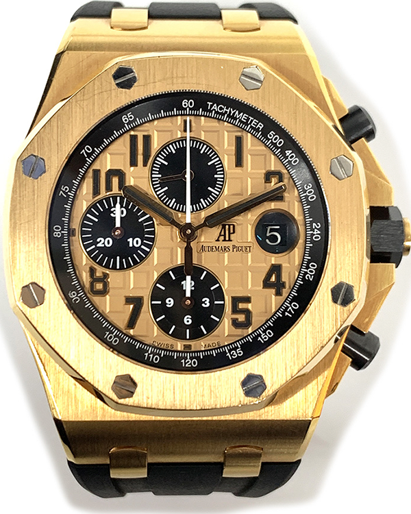 2014 Audemars Piguet Royal Oak Offshore Chronograph 42MM Champagne Dial Rubber Strap (26470OR.OO.A002CR.01)