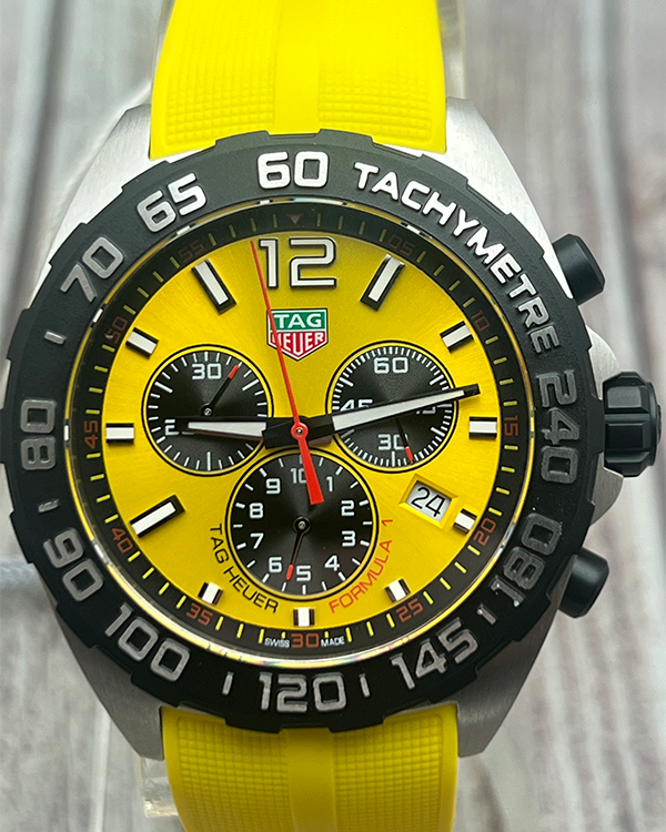 2022 TAG Heuer Formula 1 43MM Quartz Strap Steel Yellow Dial (CAZ101AM.FT8054)