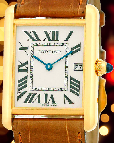 Cartier Tank Louis Vintage 25.5x26.2MM Silver Dial Leather Strap (W1529756)