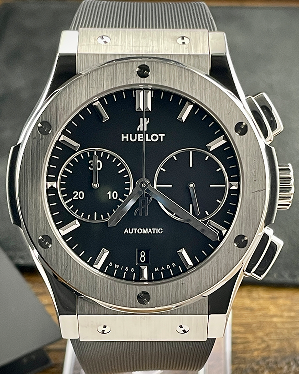 Hublot Classic Fusion Chronograph 45MM Black Dial Rubber Strap (521.NX.1171.LR)