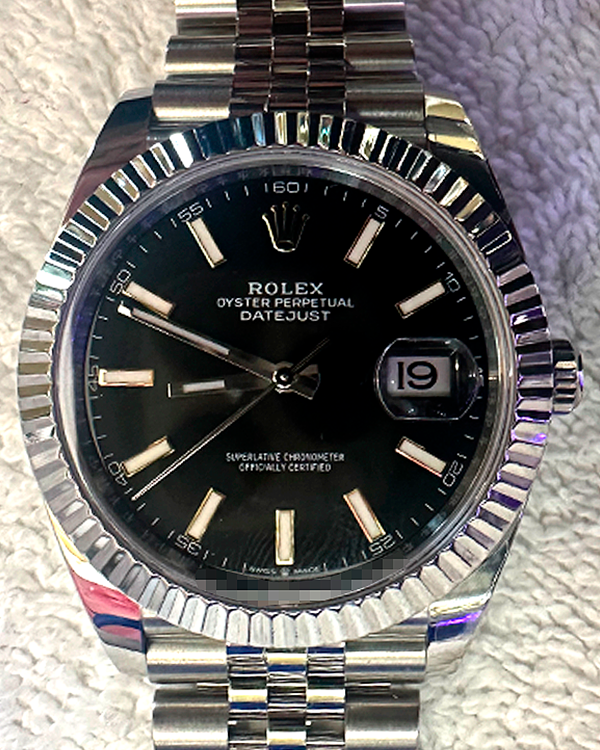 2023 Rolex Datejust 41MM Aftermarket Black Dial Jubilee Bracelet (126300)